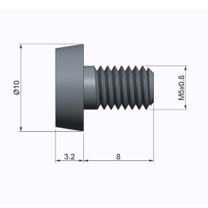 Vis M5 x 08 - Titane - Tête cônique - 3 trous – Image 2