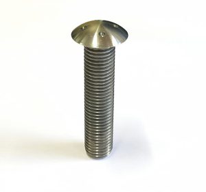 Vis M16 x 75 - Inox - Tête bombée - 4 trous