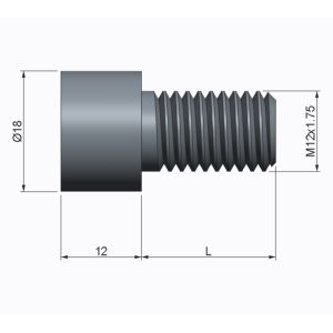 Vis M12 x 35 - Inox - Tête cylindrique - 3 trous – Image 2