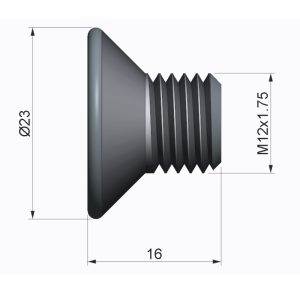 Vis M12 x 16 - Inox - Tête fraisée - 3 trous – Image 2