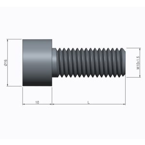 Vis M10 x 25 - Inox - Tête cylindrique - 3 trous – Image 2