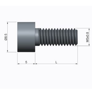 Vis M5 x 12 - Inox - Tête cylindrique - 3 trous – Image 2