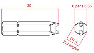 Embout D012 pour vis antivol à 2 trous – Image 2