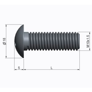 Vis M10 x 40 - Inox - Tête bombée - 3 trous – Image 2