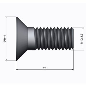 Vis M10 x 25 - Inox - Tête fraisée - 3 trous - Réverbère – Image 2