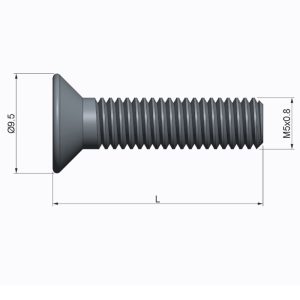 Vis M5 x 16 - Inox - Tête fraisée - 1 trou – Image 2