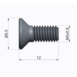 Vis M5 x 12 - Titane - Tête fraisée - 2 trous – Image 2