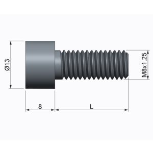 Vis M8 x 20 - Inox - Tête cylindrique - 3 trous – Image 2