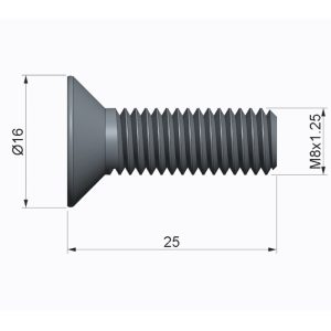 Vis M8 x 25 - Inox - Tête fraisée - 3 trous – Image 2