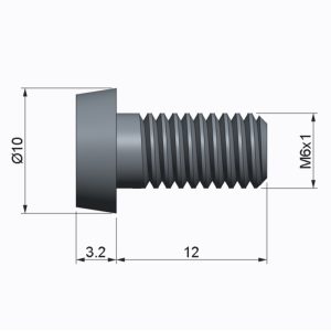 Vis M6 x 12 - Titane - Tête cônique - 3 trous – Image 2