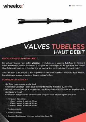 Kit valves Tubeless haut débit wheelox®- 65mm – Image 2